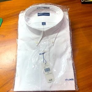 Men’s White Button Down Grant Thomas Shirt
